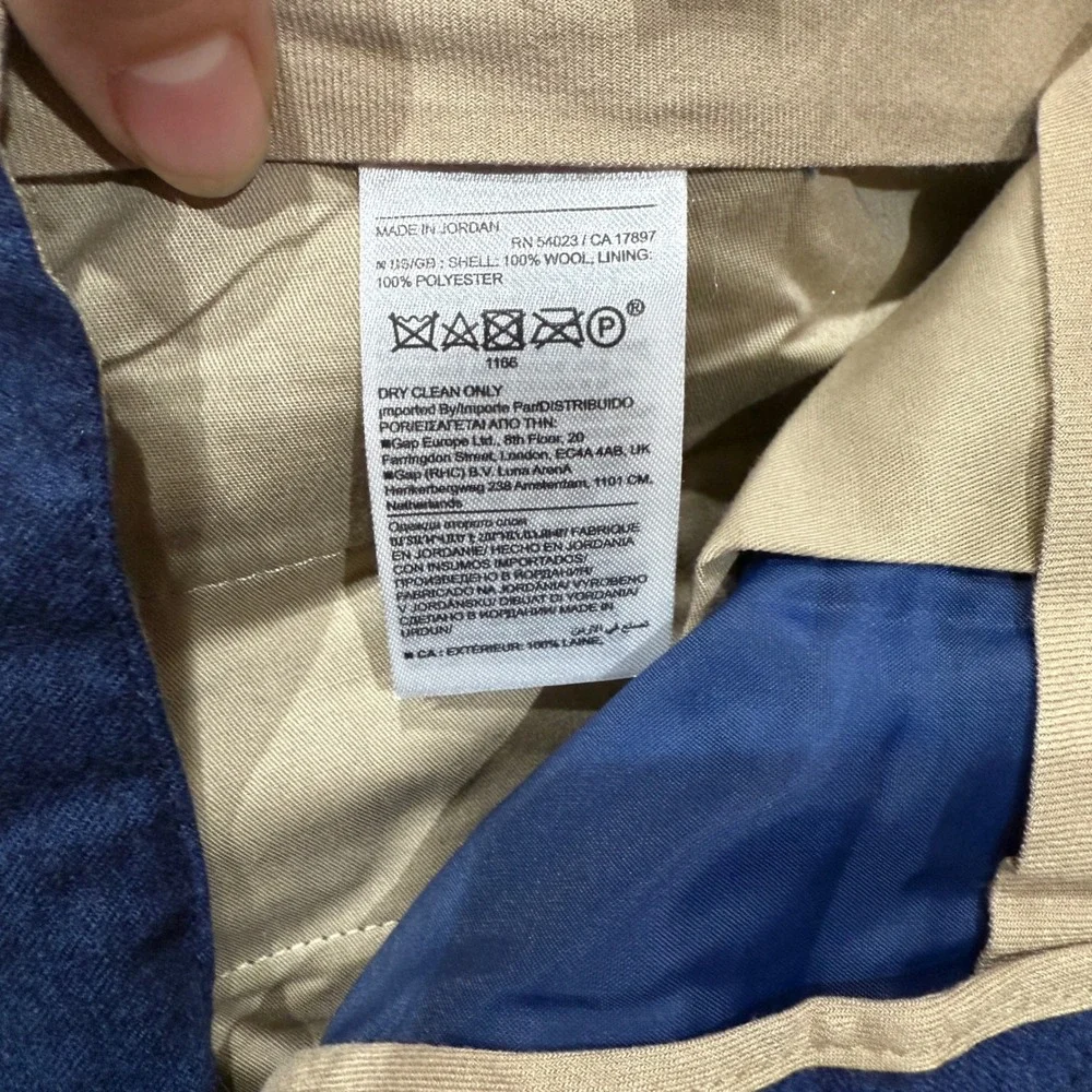Banana Republic Tailored Slim Fit Wool Dress Pants Blue 38S Mens Trousers
